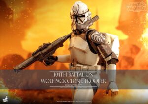 Star Wars: The Clone Wars Figura 1/6 104th Battalion Wolfpack Clone Trooper Deluxe Version 30 cm (Embalaje dañado)