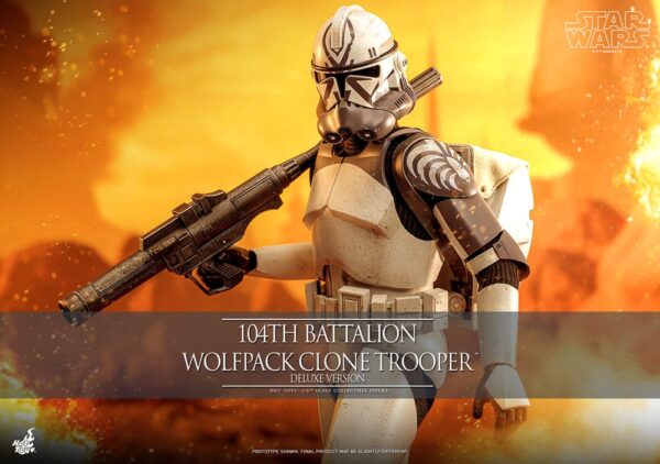 Star Wars: The Clone Wars Figura 1/6 104th Battalion Wolfpack Clone Trooper Deluxe Version 30 cm (Embalaje dañado)