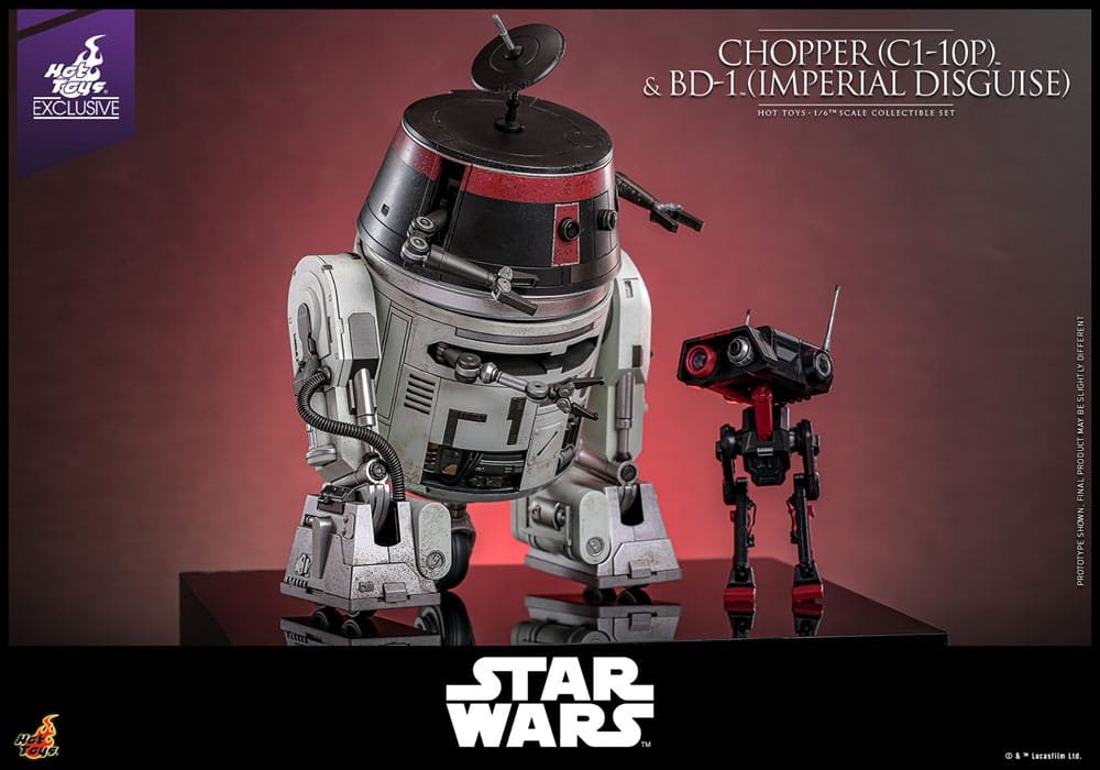 Star Wars: Figura Set 1/6 Chopper (C1-10P) & BD-1 (Disfraz Imperial) 18 cm/8 cm